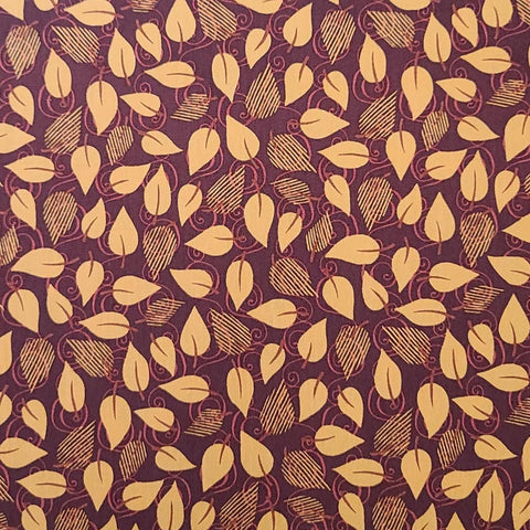 Spice of Life Scattered Leaves 120-171 Paintbrush Studios - Brown Fabric / Gold, Burnt Orange Leaf Print