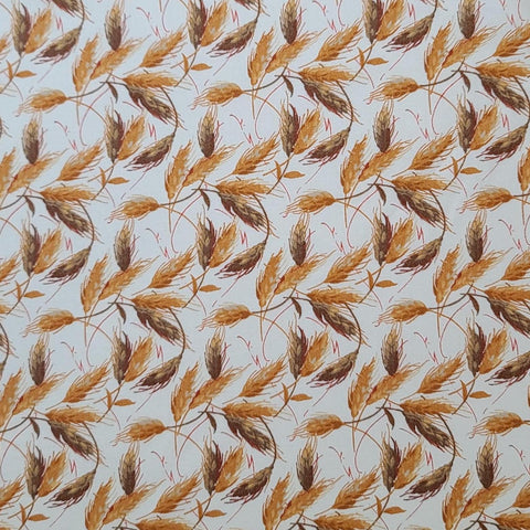 Harvest Festival Cream BTR5900-C Blank Quilting 2010 - Soft White Fabric / Brown, Gold, Dark Red Wheat Print