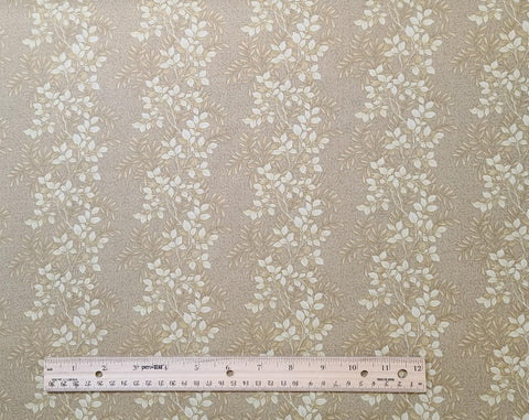 Victoria 2457-77 for Benartex - Gold Tonal Leaf, Vine Print Fabric