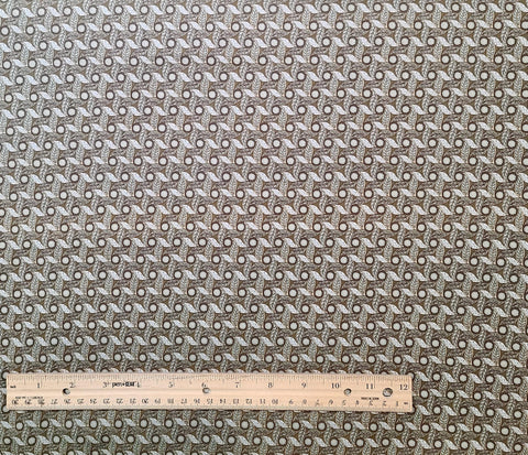 Silk Road Odeon 3413-72 Benartex - Antique Bronze, Pale Blue, White, Brown Geometric Print Fabric