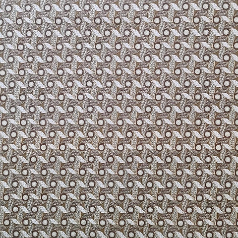 Silk Road Odeon 3413-72 Benartex - Antique Bronze, Pale Blue, White, Brown Geometric Print Fabric