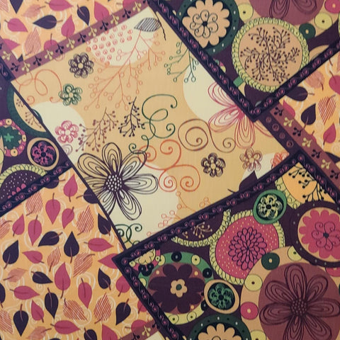 Spice of Life Patch 120-1621 Paintbrush Studios - Brown, Gold, Rust, Dark Green Mid-Century Modern Autumnal Patch Print Fabric