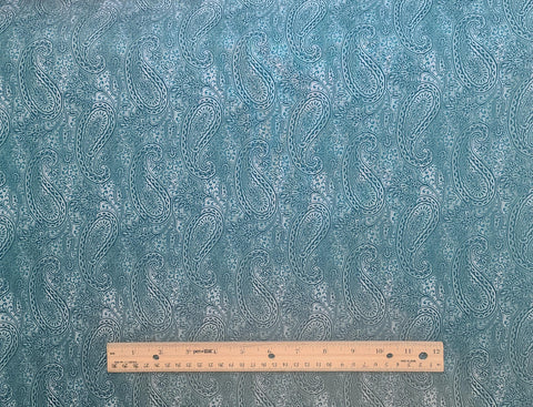 South Pacific 2467-59 Pacifica Paisley Turquoise Benartex - Turquoise Fabric / Tonal Packed Paisley Print