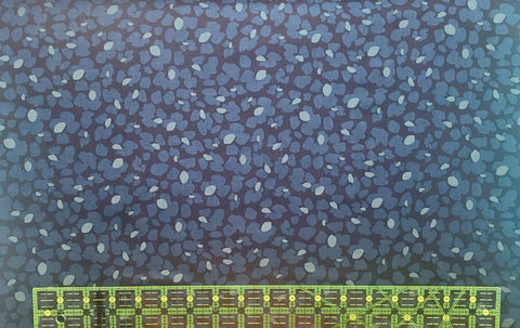 Cosmo Chic by Material Girls Studios 3565-58 Petals Indigo by Benartex - Indigo Fabric / Navy, Dark Aqua Abstract Flower Petal Print