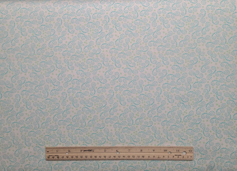 Cosmopolitan for Exclusively Quilters 60098-5 - White Fabric / Turquoise and Pale Green Dot Pattern