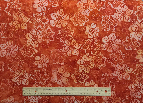 Paradise Batiks Moda Paradise Jamaica Hibiscus 4508-13 - Tomato Red Tonal Fabric / Hibiscus Tjap