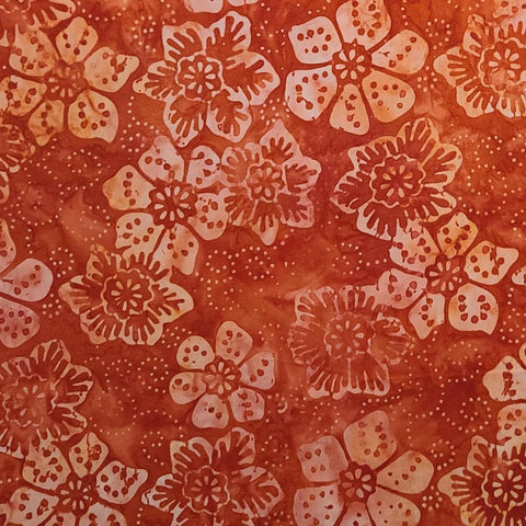 Paradise Batiks Moda Paradise Jamaica Hibiscus 4508-13 - Tomato Red Tonal Fabric / Hibiscus Tjap