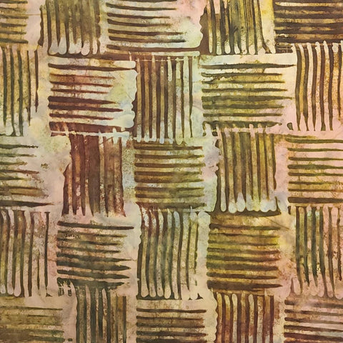 Elements II Collection 01943-84 Woven Mat Sienna/Olive by Benartex - Brown and Green Woven Pattern Batik Fabric