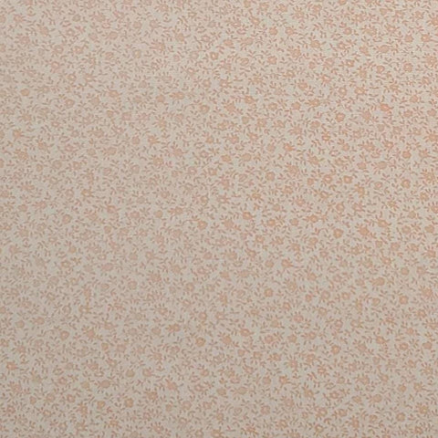 Cream Fabric / Coral Packed Tiny Flower Print - Selvage to Selvage Print