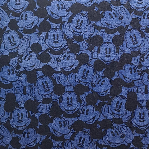CP10610 Disney for Springs Global - Medium Blue Textured Fabric / Navy Packed Mickey Mouse Print