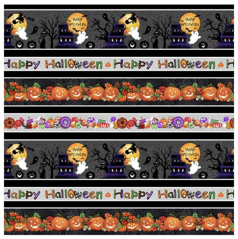 Spooky Aura Glow in the Dark The Daisie Company for Blank Quilting Corp 3989G-99 Border Stripe