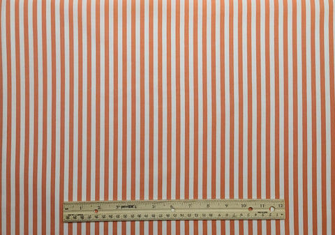 Prairie 2015 by Corie Yoder for Little Miss Shabby - Coral and White 1/4" Stripe Fabric