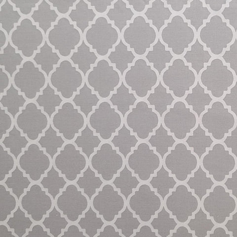 Gray Fabric / Large White Lattice Print