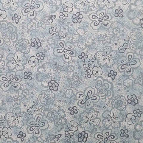 Isadora BTR5926-Aqua Blank Quilting - Aqua Fabric / Tone-on-Tone Flower Print