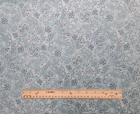 Isadora BTR5926-Aqua Blank Quilting - Aqua Fabric / Tone-on-Tone Flower Print