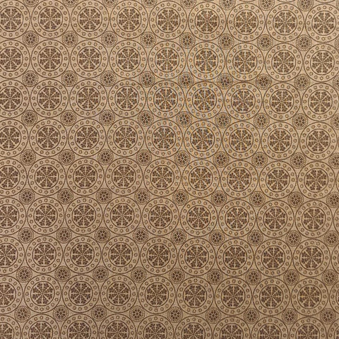 Harvest Reflections 3361-72 Benartex - Light Brown Fabric / Dark Brown Packed Medallion Print