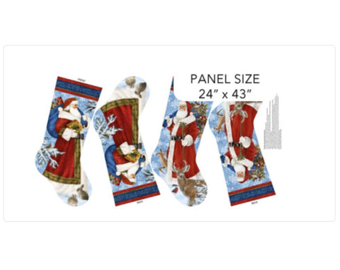 St. Nicholas by Liz Goodrick-Dillon for Northcott C28212-48 Canvas Stocking Panel (Makes 2 stockings)