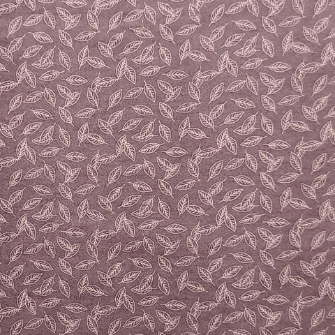 JoAnn Fabrics - Puce Flannel Fabric / Cream Tossed Leaf Silhouette Print