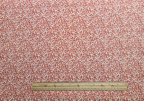 Pepper Cory for Telegraph Road Studio - White Fabric / Red, Coral Berry and Leaf Print