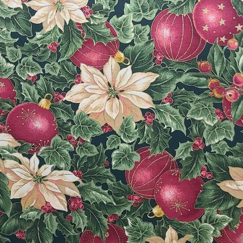 VIP by Cranston 2004 - Dark Green Fabric / White, Tan, Green, Dark Rose Print