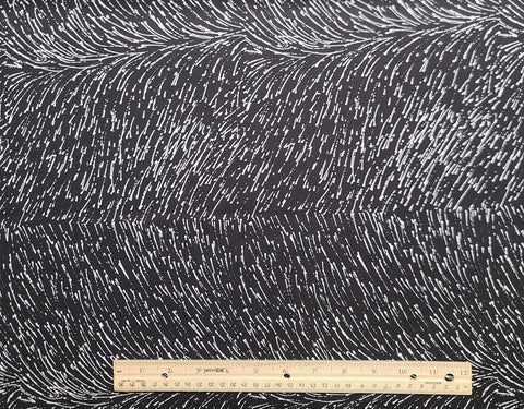 Dropping Seeds by Roseanne Morton M&M Textiles - Black Fabric / White Print