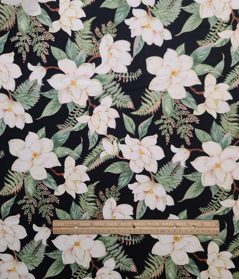 BTR-M4198 Blank Textiles - Black Fabric / White, Blush Pink, Sage Green Wild Rose Print