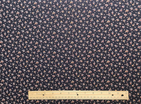 Black Fabric / Pink Tossed Flower Print