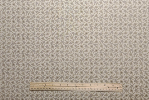 Paint Box 42104 by Laundry Basket Quilts for Moda - Tan Fabric / Tan, Yellow Reproduction Style Packed Flower Print