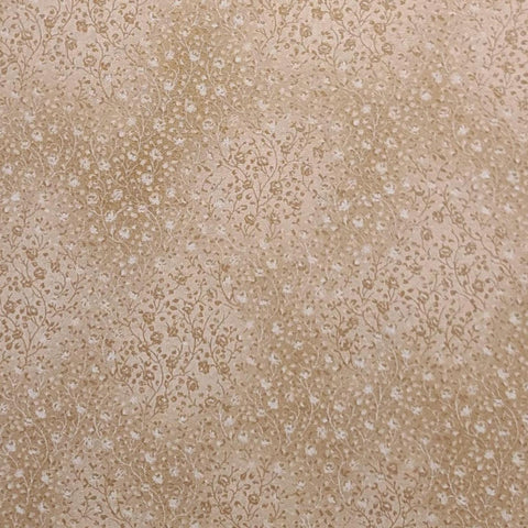 Fusions 4070 Judy Hand Robert Kaufman - Beige and Tan Tonal Packed Flower Vine Print Fabric