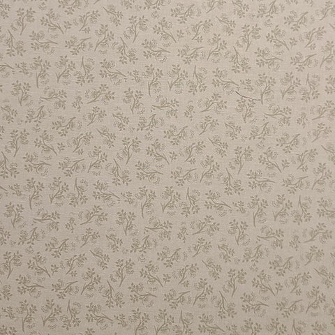 JoAnn Fabrics - Tan Fabric / Light Olive Green Tossed Leaf Print