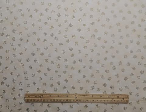 Marble Metallics - Beige, White Tonal Fabric / Antique Gold Metallic Swirl Print