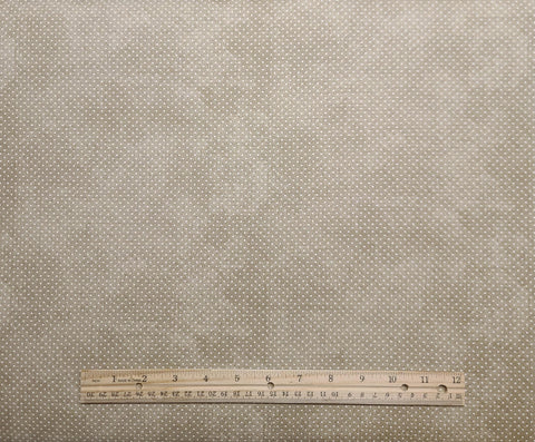 Basicgrey 30427 - Antique Gold Tonal Fabric / White Pindot Print