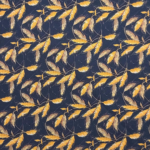 5900 Blank Quilting 2010 - Black Fabric / Brown, Rust, Cream Wheathead Print