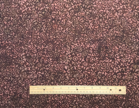 BATIK - L2578 Nightshade Hoffman International Fabrics - Brown Tonal Fabric / Maroon, Pink Vine Tjap