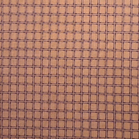 Americana Collection 2521-72 Twill Window Pane by Miriam Gourley for Benartex - Brown Fabric / Dark Purple Windowpane Plaid Print