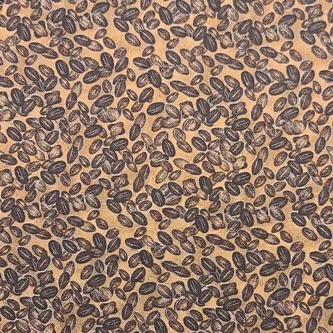 Espresso Yourself 23651-222 W GP Creations / Wilmington Prints - Light Brown Fabric / Packed Coffee Bean Print