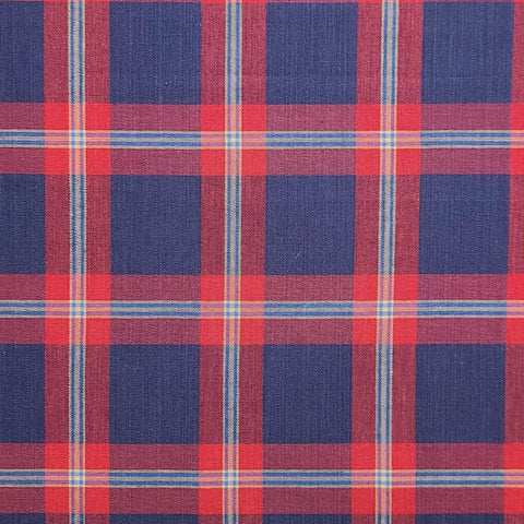 Vintage Red / Blue Giant Plaid 62" WIDE Fabric - Selvage to Selvage Print