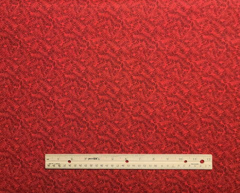 The Night Before Christmas 2007 RJR Fabrics - Red Fabric / Dark Red Feather Print