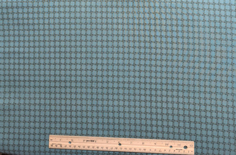 Americana Collection  02521-81 Miriam Courley for Benartex - Turquoise Fabric / Black Windpane Plaid