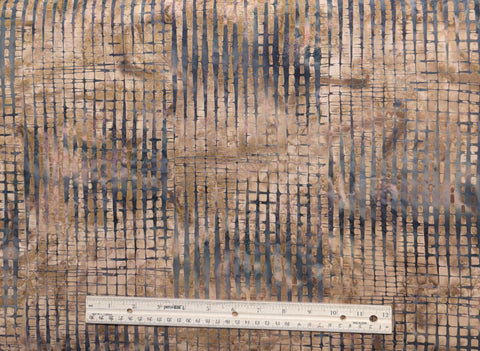 Hoffman California International Fabrics H2308-543 Sparrow 2013 - Tan, Brown, Charcoal Patterned Batik Fabric