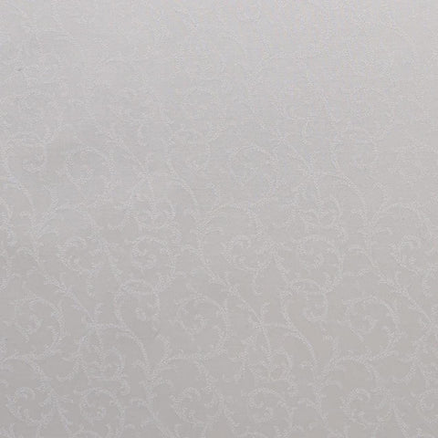 White Tone-on-Tone Filigree Print Fabric - Selvage to Selvage Print