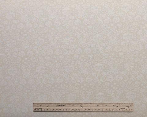 JoAnn Fabrics - Linen-Color Fabric / Soft White Floral Print