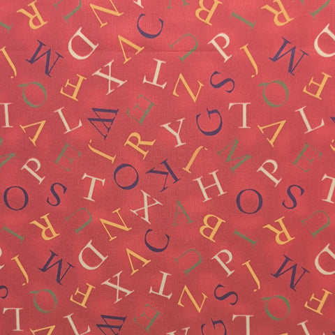 Tidings of Great Joy J. Wecker Frisch / Quilting Treasures - Red Fabric / Tossed Alphabet Print