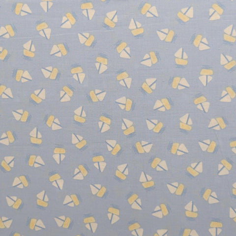 Light Blue Fabric / White and Yellow Sailboat Print