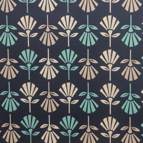 Riley Blake C3530 Gracie Girl Lori Holt Bee in My Bonnet 2013 - Navy Fabric / White, Bright Blue, Taupe Print