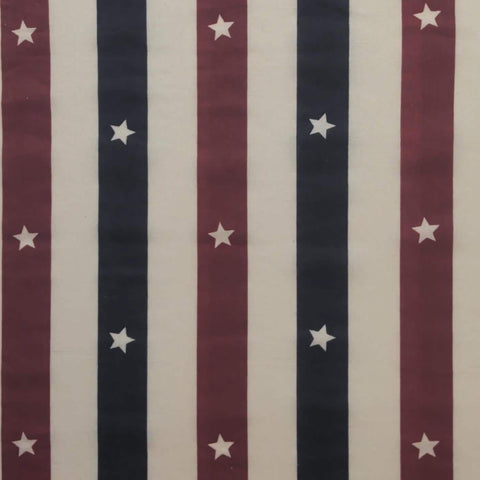 Soft White, Red, Blue Stripe Fabric - Selvage to Selvage Print