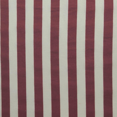Soft White, Red Stripe (~ 3/4") Fabric