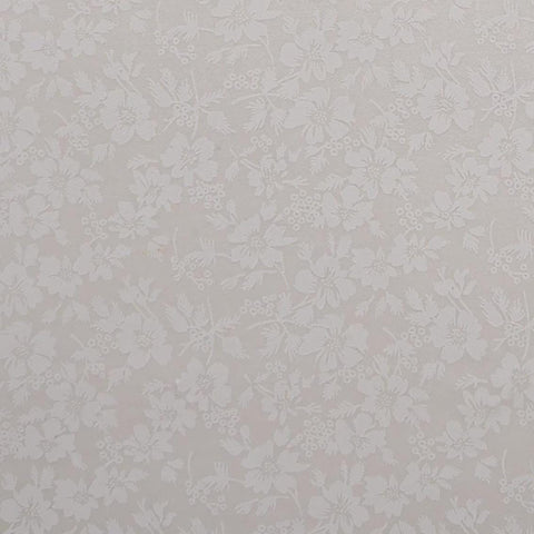 White Tone-on-Tone Flower Print Fabric - Selvage to Selvage Print