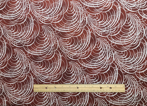 Dreamweaver Blenders by Jason Yenter In the Beginning Fabrics 2015 - Mahogany Tonal Fabric / White Feather Print