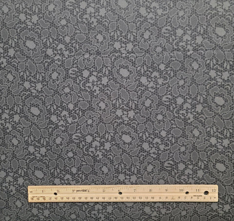 MBT - Black Fabric / Charcoal Lace Print
